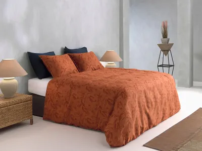 Produktbild von Zohome Satinado Bettbezug - 200x220 cm – Baumwoll-Satin – Hochwertige Bettwäsche mit Uni motiv – Weich - Atmungsaktiv und Hautfreundlich – inkl. 80x80 cm Kissenbezug – Orange