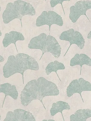 Produktbild von Blätter-Tapete floral matt strukturiert – Grau, Weiß, Mint