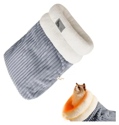 Produktbild von Winterschlafsack für Katzen – Plüschschlafsack, 360 ° umhüllend | weich und warm für Indoor-Katzen, waschbar, bequem, isoliert