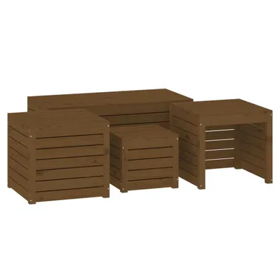Produktbild von vidaXL 4-tlg. Gartenbox-Set Honigbraun Massivholz Kiefer