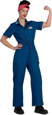 Image de Mom Rosie The Riveter Costume bleu M bleu M