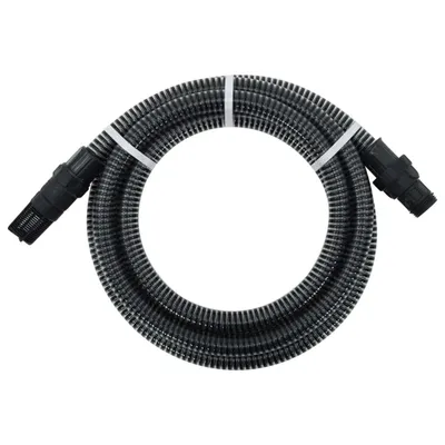 Produktbild von vidaXL Saugschlauch mit PVC-Anschlüssen Schwarz 1" 4 m PVC