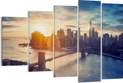 Produktbild von Bild auf Leinwand - Leinwandbild - New York Stadt - 150x100cm - Wand Bild - Wanddeko - Wandbilder - Leinwanddruck - Bilder - Kunstdruck - Wanddekoration - Leinwand bilder - Wandkunst - EG150x100-3733