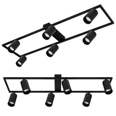 Obrázok produktu pre MasterLED 6-plameňový stropný reflektor GU10 čierny, stropná tyč 80 cm, otočný, hliníkový bod do kuchyne, chodby