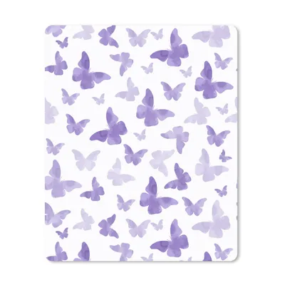 Produktbild von MuchoWow® Mauspad Mousepad Schmetterling - Lila - Muster 30x40 cm - Mousepads - Maus Mat - Pad - Mausunterlage - Mausmatten