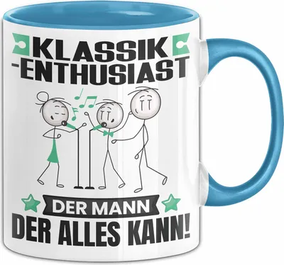 Produktbild von Klassik-Enthusiast Tasse Geschenk für Klassik-Enthusiast Der Mann Der Alles Kann Geschenkidee zum Geburtstag (Blau)