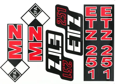 Zdjęcie produktu dla Zestaw: naklejka, kompletny zestaw - dla MZ ETZ251