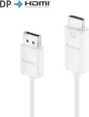 Obrázok produktu pre PureLink IS2000-010 Videokabelový adaptér 1 m HDMI typ A (štandardný) DisplayPort biely (IS2000-010)