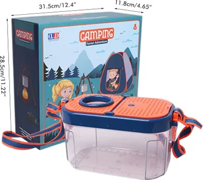 Image de Kit de camping pour enfants avec équipement de tente, jouets, jeu de rôle, kit d'exploration en plein air, outils pour