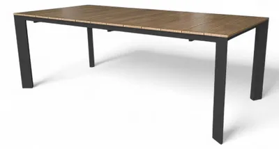 Immagine prodotto di Tavolo allungabile rettangolare antracite in alluminio effetto legno 215x100xH75,5 cm