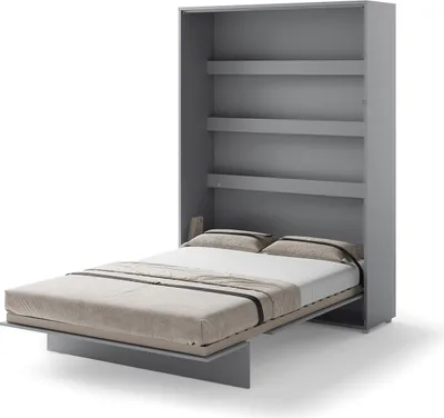 Produktbild von Schrankbett 140 x 200 Vertikal BC-01 Grau LENART BED CONCEPT Wandklappbett