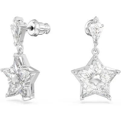 Produktbild von Swarovski Damen Ohrringe Ohrhänger Stella Verschiedene Schliffe, Stern, Weiß, Silberfarbe 5652002