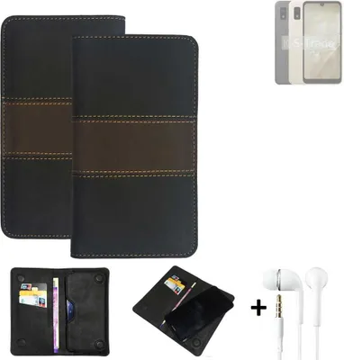 Produktbild von K-S-Trade Handyhülle + Kopfhörer kompatibel mit Sharp Aquos Wish3 Schutzhülle Walletcase Bookstyle Tasche Schutz Case Hülle Wallet Cover