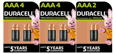 Produktbild von Duracell Recharge AAA, 900mAh, wiederaufladbar - 10 Akku
