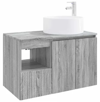 Productafbeelding van vidaXL Badkamerkast set, 2 stuks, grijs Sonoma, houtfineer