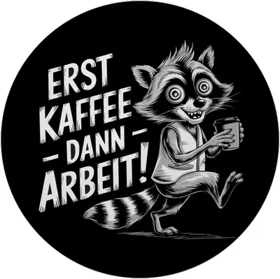 Produktbild von Erst Kaffee - dann Arbeit Magnet mit Flaschenöffner mit verrücktem Waschbär