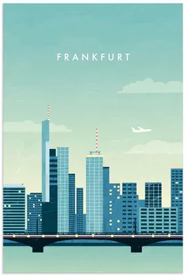 Produktbild von ARTland Wandbild Alu für Innen & Outdoor Frankfurt Größe: 80x120 cm