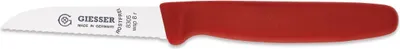 Produktbild von Giesser Messer Gemüsemesser Küchenmesser Klinge gerade Wellenschliff 8 cm - rot