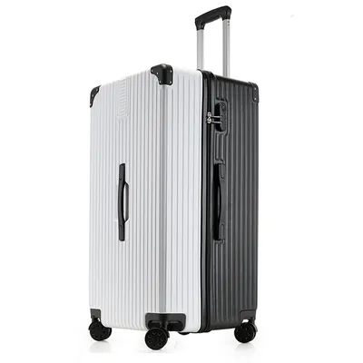 Imagen del producto de Maleta de viaje rígida con ruedas, tamaño 26 pulgadas, con combinación numérica, color blanco