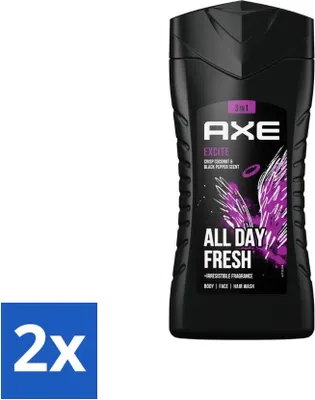 Produktbild von AXE - 3-in-1 Duschgel - Excite - Körper, Gesicht & Haare - Verführerischer Duft - 250 ml - Vorteilspack - 2 Stücke