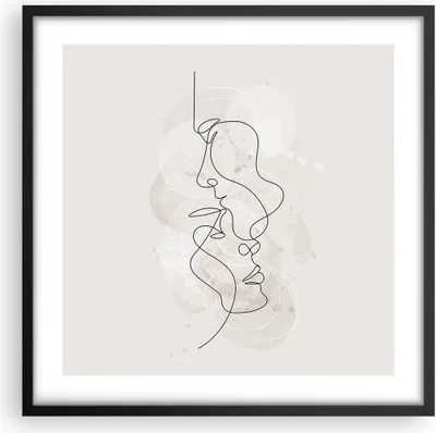 Produktbild von Gerahmtes Poster - Schwarzer Rahmen - Einzeilig Mann Frau - 50x50 cm - Wand Bild - Wanddeko - Wandbilder - Kunstposter - Wandposter - Bilderrahmen - Bilder - Kunstdruck - P2BAC50x50-4629
