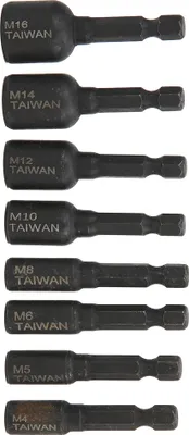 Image de 8Pcs Tap Socket High Hardness Alloy Steel 1/4 Hex Shank Air Screwdriver Accessories