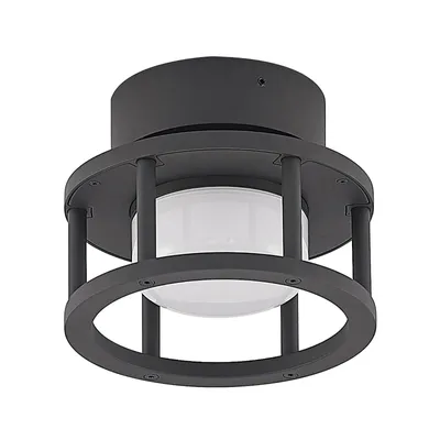 Produktbild von Lucande Außendeckenleuchte Berenike, Ø 17 cm, grau, GX53