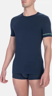 Produktbild von BIKKEMBERGS Herren T-Shirt 2er-Pack T-Shirts Kurzarm Rundhals Stretch-Baumwolle Doppelpack Artikel BKK1UTS09BI, XL - EU XL - US L - FR 5, Cotone 95%,Elasthan 5%