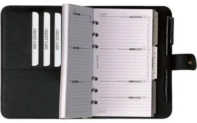 Immagine prodotto di Jüscha BIND calendario planner di sistema 2017, A7, Pelle finta, nero