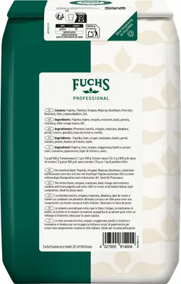 Produktbild von Fuchs Professional Pizza Würzmischung für herzhafte Pizza 500g