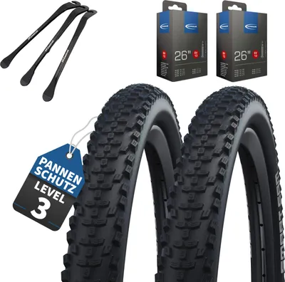 Produktbild von 2x Schwalbe Fahrradreifen Smart Sam K-Guard 26x2.10 (54-559) + SV + Reifenheber
