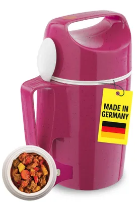 Thermosflasche 850 ml, BPA-frei, 12h warm/20h kalt, inkl. Löffel