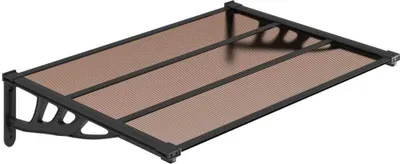 Immagine prodotto di vidaXL Tettoia per porta nera 122x90 cm in policarbonato