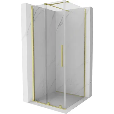 Obrázok produktu pre Mexen Velar sprchová kabína, posuvné dvere 90 x 90 cm, Priehľadné, Zlatá kefovaná- 871-090-090-01-55