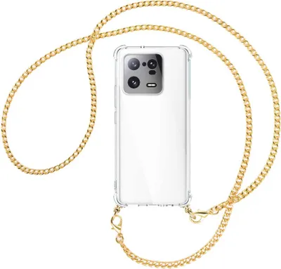 Produktbild von Handykette Backcover-Schutzhülle mit Band (Metall goldfarben) für Xiaomi 13 Pro (6.73'') - goldfarbene Kette