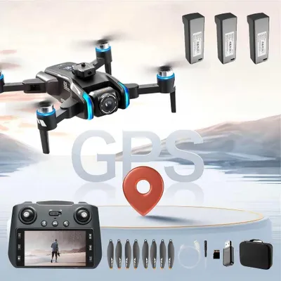 Produktbild von AIORBER GPS Drohne mit Kamera Professional, Faltbar Quadcopter mit Bürstenlosem Motor, Optischer Fluss Positionierung, 3 Batterien und Tasche, Schwarz