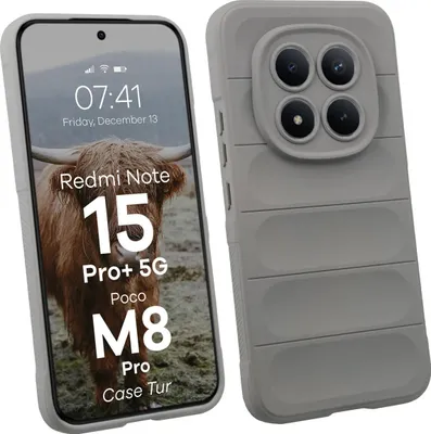 Produktbild von Robuste Handyhülle für Xiaomi Redmi Note 15 Pro Plus 5G / POCO M8 Pro 5G, Bizon Case Tur, Hellgrau