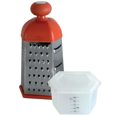 Produktbild von 6-seitige Küchenreibe mit Behälter 22,5 cm DOMOTTI