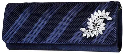Immagine prodotto di Borsa da sera da donna scintillante con diamanti, piccola ed elegante borsa a tracolla, blu, con dettagli in strass