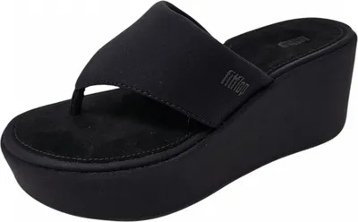 Produktbild von fitflop Plattforms Wedge Zehentrenner Schwarz