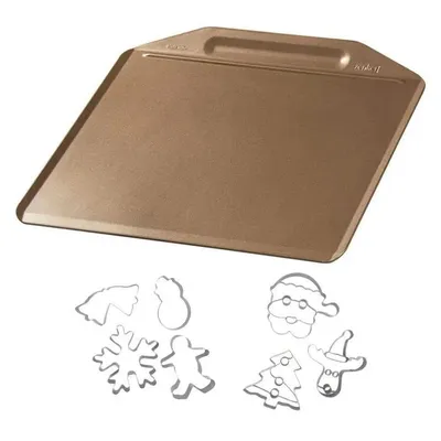 Produktbild von Randloses Backblech und 7 Weihnachtsplätzchenausstecher - ZENKER