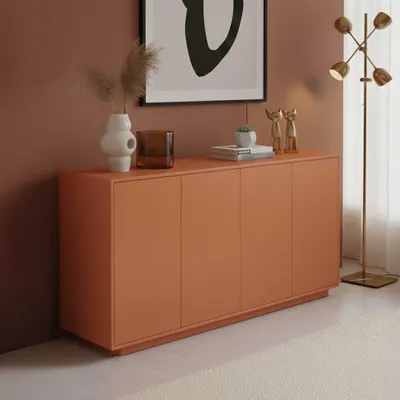 Immagine prodotto di Credenza moderna rettangolare a 4 ante L160 cm mattone - Oviala Ruben