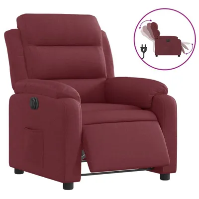 Image de vidaXL Fauteuil relax électrique vin rouge tissu
