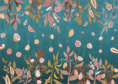 Produktbild von Komar Fototapete Obst Blau und Rosa - 611215 - 350 x 250 cm