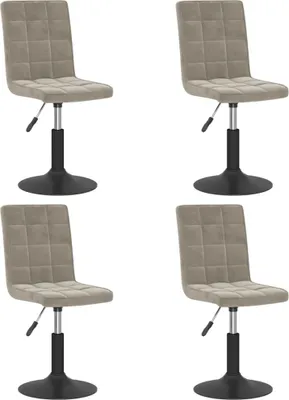 Image de Chaises pivotantes à manger lot de 4 gris clair velours