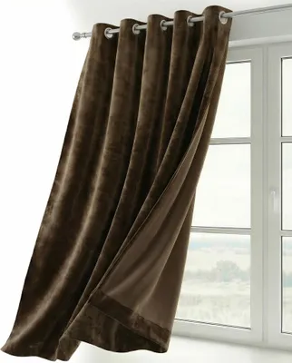 Produktbild von Beautex Samt Vorhang Ösen Gardine Velvet blickdicht abdunkelnd140x245cm,Braun