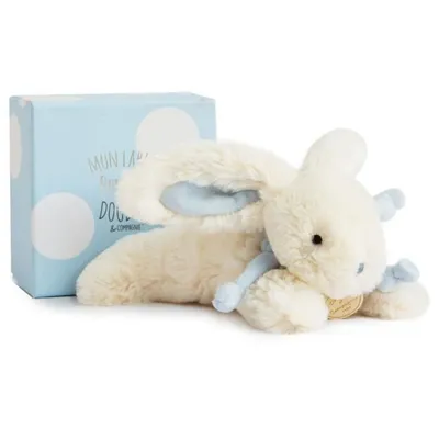 Image de Doudou Coffret cadeau - Lapin en peluche bleu 20 cm