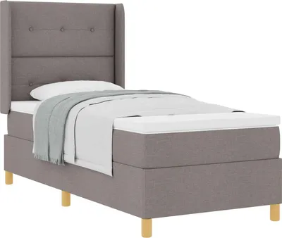Zdjęcie produktu dla Łóżko sprężynowe z materacem Ciemnoszary 90 x 190 cm tkanina