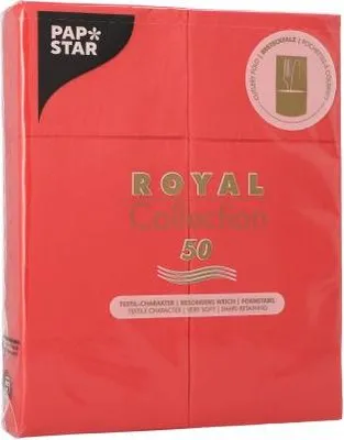 Produktbild von Servietten "ROYAL Collection" 40 cm x 30 cm rot mit Besteckfalz