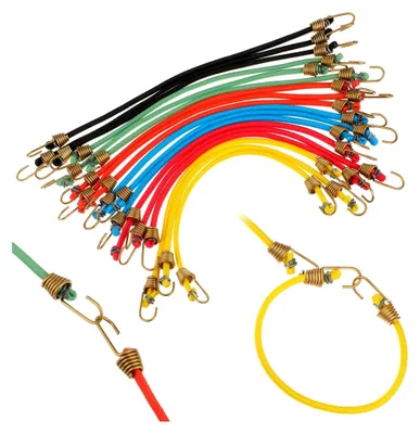 Produktbild von 18 Stück Spanngummi mit Haken, Expander mit Haken und Gepäckspanner
